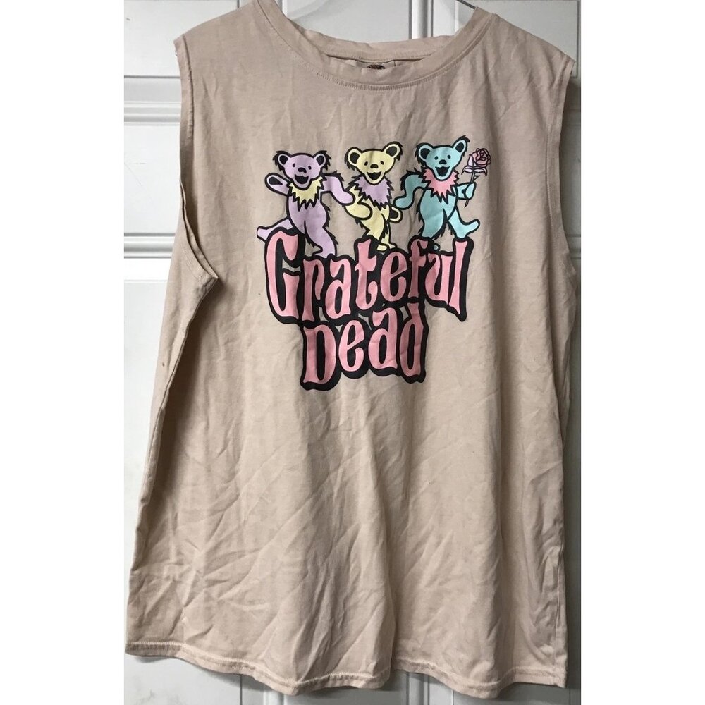 EUC Grateful Dead Women's Tank Top Muscle Shirt Bears Peach Size XL Genuine